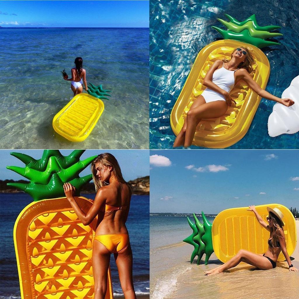 Aufblasbare Ananas Riesen Pool Schwimmringe Sommer Große Schwimminsel Floß Poolzubehör Luftmatratze Strand Pool Spielzeug