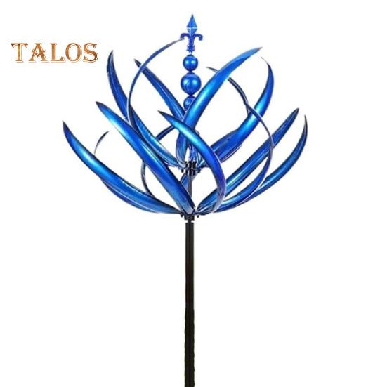 Kovový větrník Lotosový květ Zahrada Kovový větrný mlýn Otáčení o 360 stupňů Odolný proti UV záření Dvouvrstvý Velký větrník Dekor