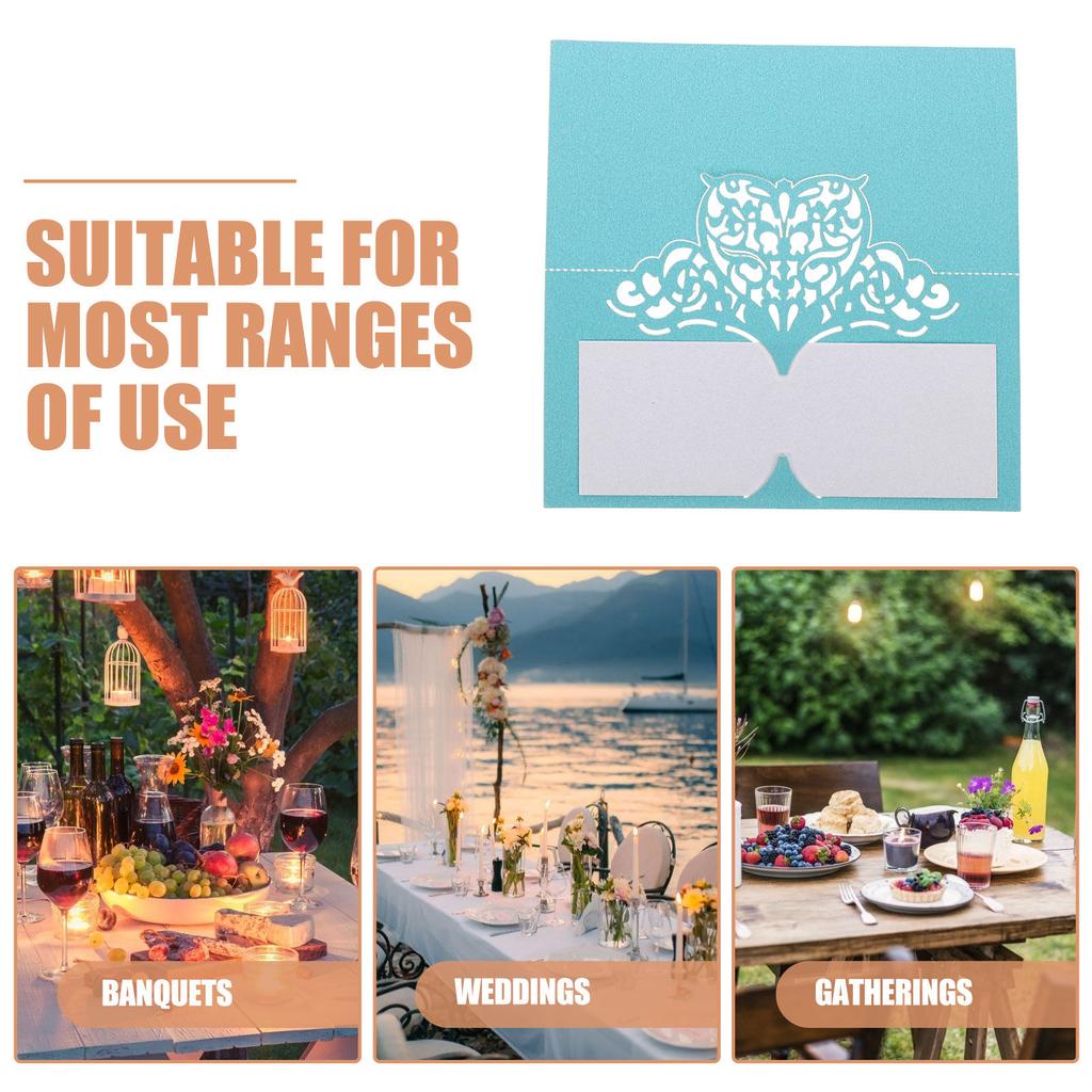 50Pcs Love Heart Hollow Out Paper Place Cards Vintage Rustic Wedding Seat Name Cards Table Name Card for Banquet Party Cafe