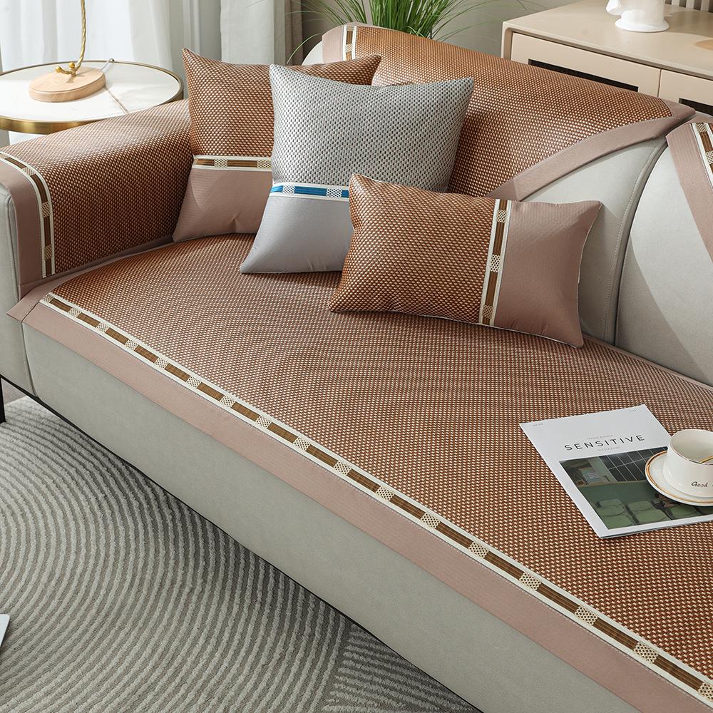 [Dumping Goods] [Collection Of Good Goods] Ice Silk Living Room Sofa Cushion, Summer Rattan Mat Cover Towel, Washable And Non-Slip