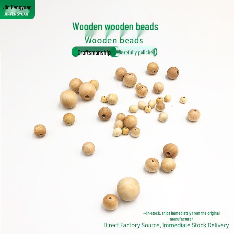 Beechwood Drilled Round Wooden Beads - DIY Jewelry Accessories 13mm through-hole 4mm