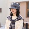Cat Paw Pattern Women Octagonal Hat Japanese Style Newsboy Hat Casual Cat Ears Beret Cap  Women