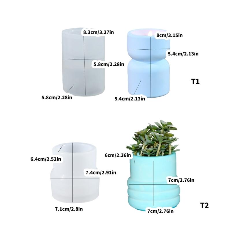 Multipurpose Cylinder Vase Silicone Mold Versatile Resin Cast Set for Home and Office Decoration and Jewelry Storage