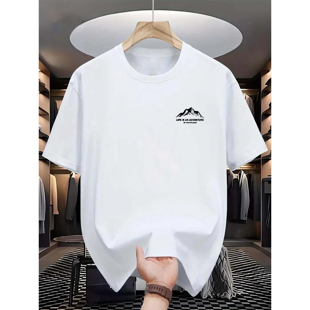 

Summer Men s Cotton Fashion Casual Sports Letter Printed Comfortable Round Neck Short Sleeve T-Shirt Hip Hop Simple Top 4XL