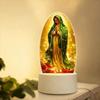 Usb-Powered Religious Lamp Plastic Led Catholic Table Lamp Guadalupe Virgin Prayer Lamp High-Quality Mary Prayer Night Light