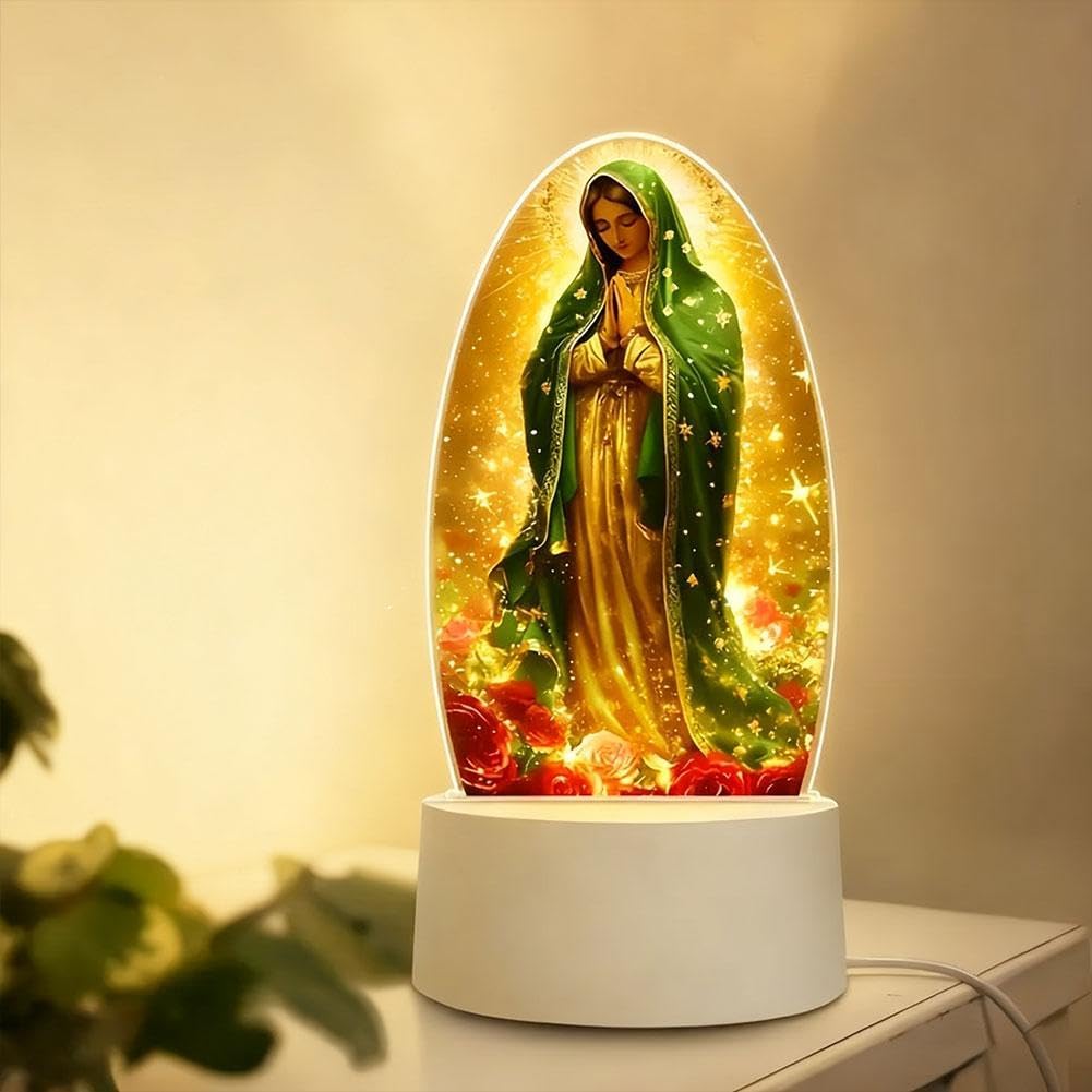 

Blessed Mother Mary Decoration High-Quality Usb-Powered Religious Lamp Mary Prayer Night Light Non-Glaring For Home Altar