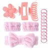 Wash Face Wrist Strap 16Pcs Face Washing Tools Skin Care Versatile Flower Hair Claw Solid Color 16Pcs Plush Bow Headband
