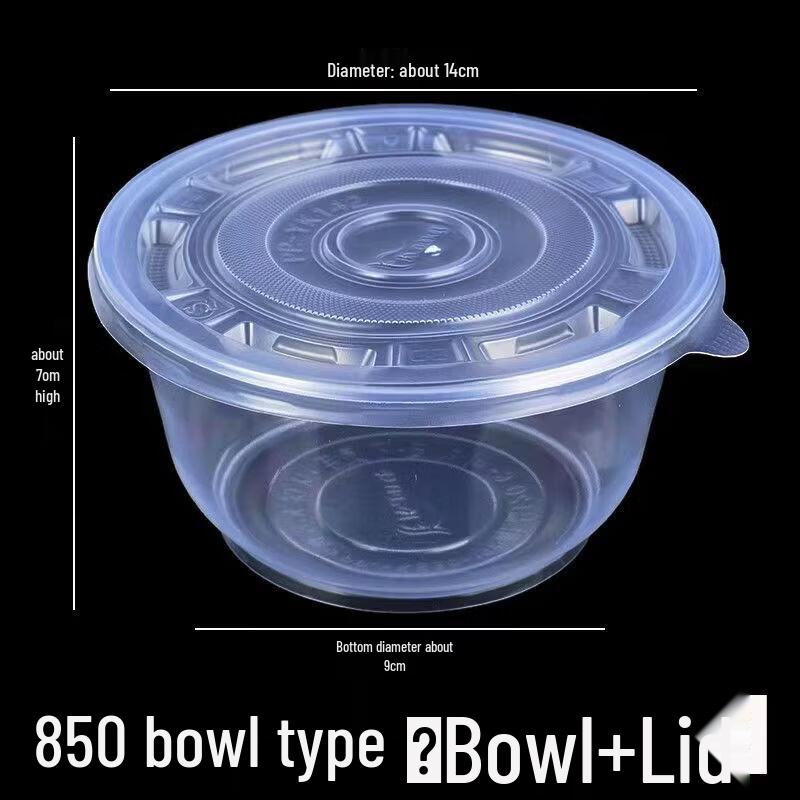 Disposable Thickened Transparent Plastic Round Bowls