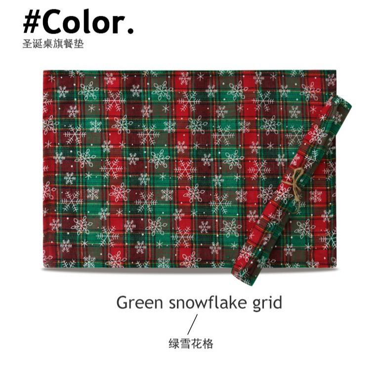2026 1PC Red Tablecloth Plaid Table Runner Placemat Heat Insulation Mat Christmas Fabric High Temperature Resistant Home Coaster Decoration