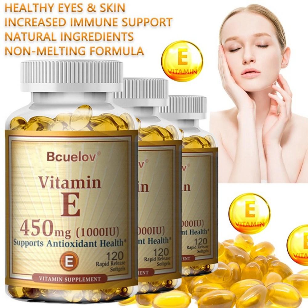 Vitamin E 450mg 1000IU - Boosts Immune Function, Antioxidant, Improves Cell Health and Skin Texture, Supports Eye | 450mg 60 Tablets