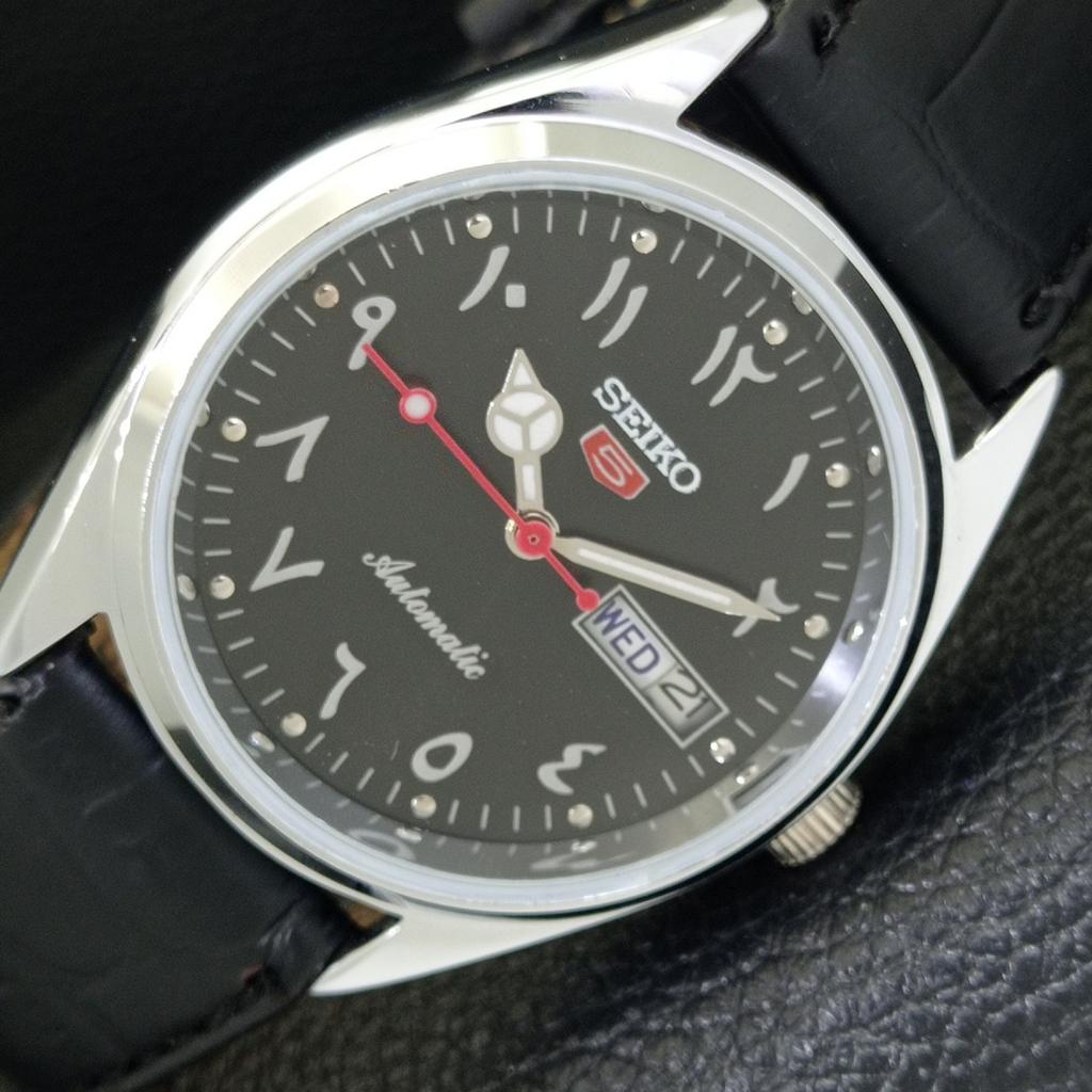 AUTOMATIC VINTAGE REFURBISHED SEIKO 5 6309A JAPAN MENS BLACK WATCH A441174-4 Sk-a441174