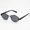 Trendy European American Style Polygonal Metal Sunglasses for Square Round Face Fashion Brand Glasses