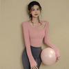 Spring Pilates Training Yoga Suit Long-sleeved T-shirt Women's Running Gym Elastic Quick-drying Sports Fitness Top
