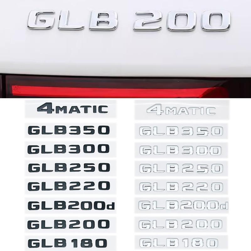 WSF1 Car Trunk Letters Logo Emblem Badge Decals Sticker For Mercedes Benz GLB Class GLB35 GLB180 GLB200 GLB250 GLB300 X247 4Matic