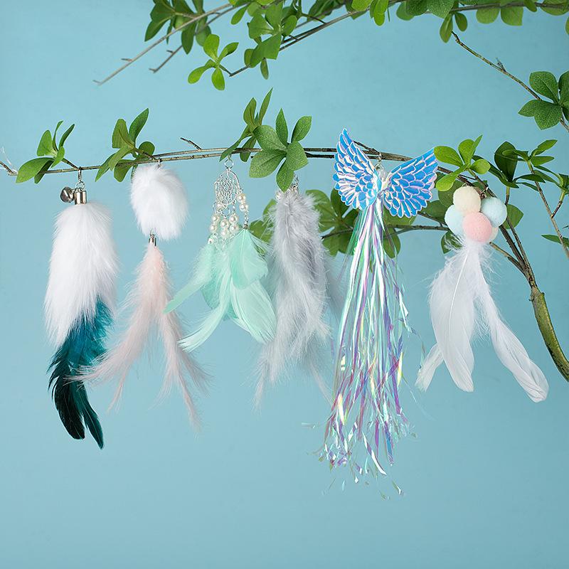 

Игрушки со сменной головкой Телескопическая кошачья удочка Сверхдлинное удилище из углеволокна Устойчивая к царапинам игрушка-дразнилка с перьями для кошек Товары для питомцев