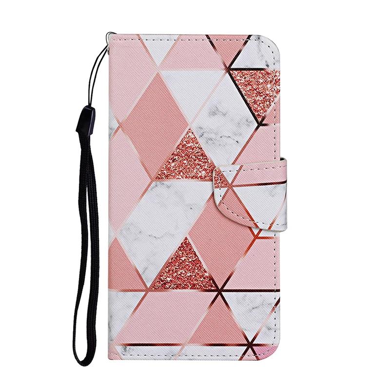 Leather Flip Phone Case For iPhone 11 XR X XS 7 8 SE 2020 SE 2022 Lion Cat Flower Painted Wallet Card Holder Back Cover