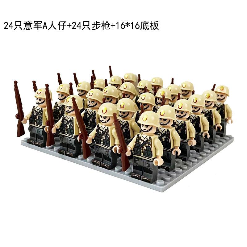 24PCS World War II Troops, American, Soviet Union, China, British Soldiers, Mini Action Figures, Humanoid Dolls, Toy Boys.