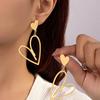 2025 New Trendy Heart Pendants Women's Hanging Earrings Double-layers Love Heart Dangle Earrings Lovely Bohemian Ear Zircon