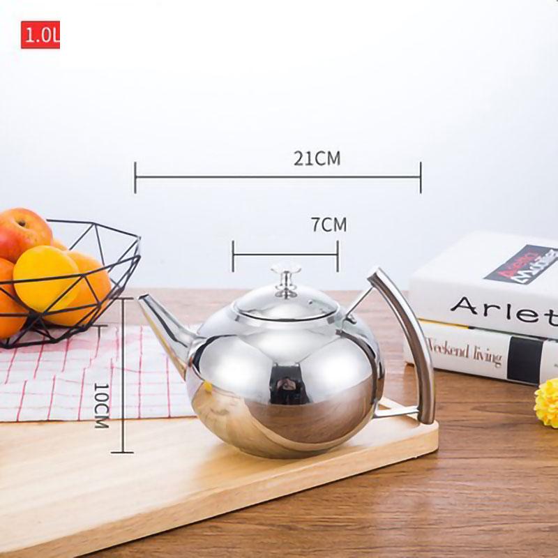 Thickened Stainless Steel Teapot with Strainer Ideal for Home Brewing Flower Tea Suitable for Induction Cooker for Cozy Teas