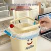 Mini Cute Desktop Trash Can with Lid Ring for Dorm, Living Room, or Office