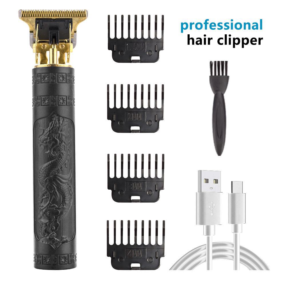 

Электрическая машинка для стрижки волос и бритва с зарядкой от USB для карвинга и укладки Dragon Pattern чёрный