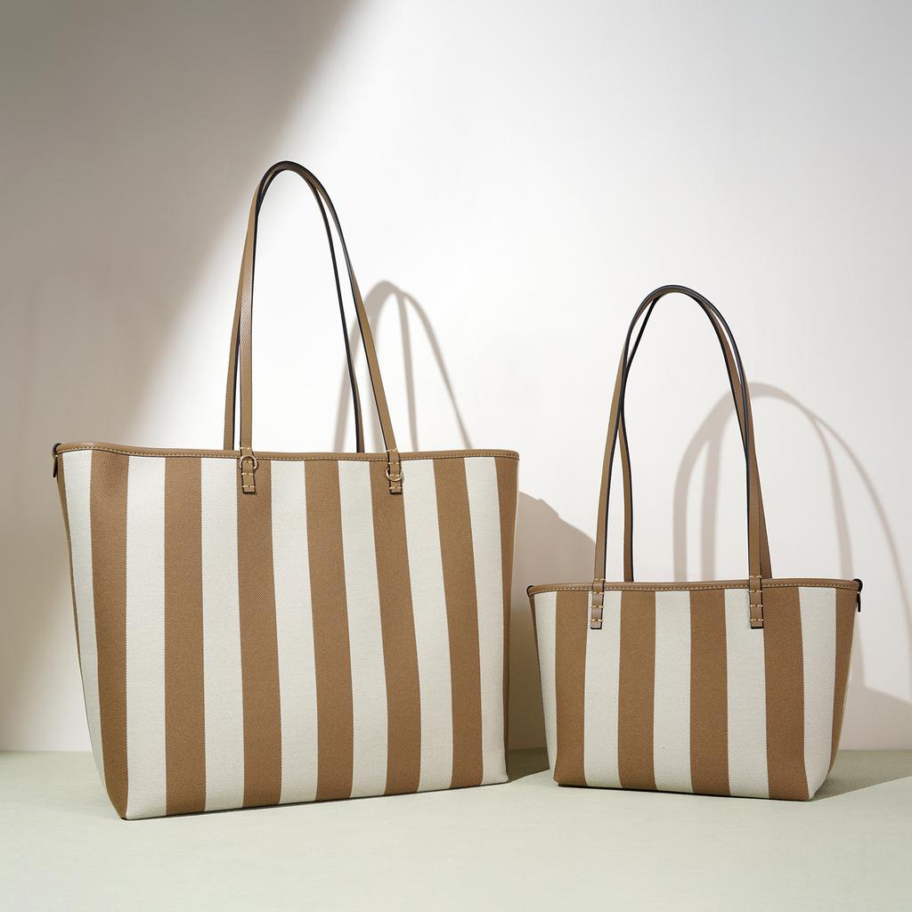 Neue High-End Gestreifte Lässige Schulter-Tragetasche Große Kapazität Nischendesign Mode Reisetasche