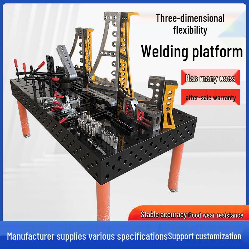 3D Cast Iron Welding Table with Multi-Functional Positioning Fixtures and Multi-Hole Combination Workbench.