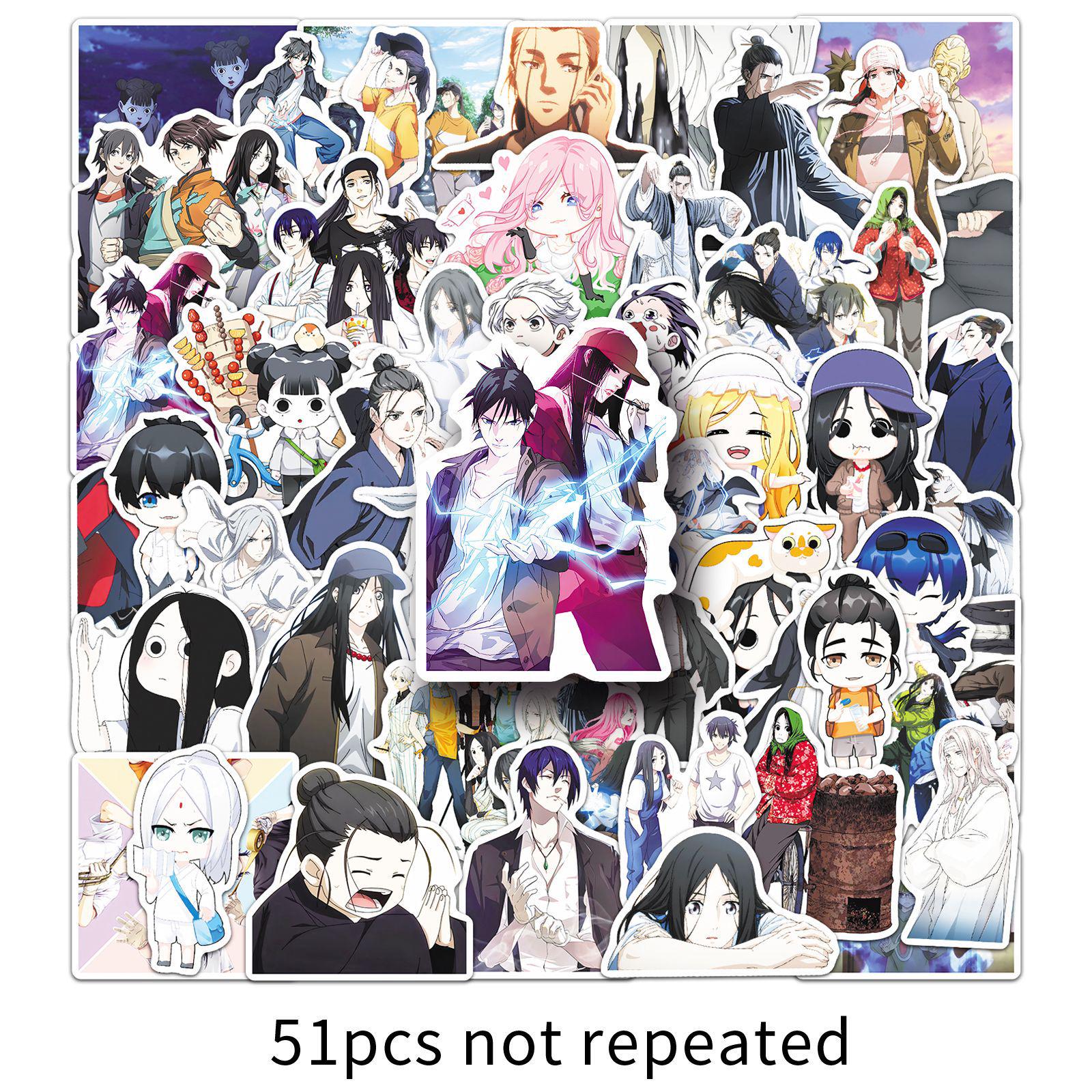 51 Under One Person Graffiti Stickers: Cartoon, Personalized, Cross-Border Chinese Animation Stickers for Laptops, Phones, and Water Bottles