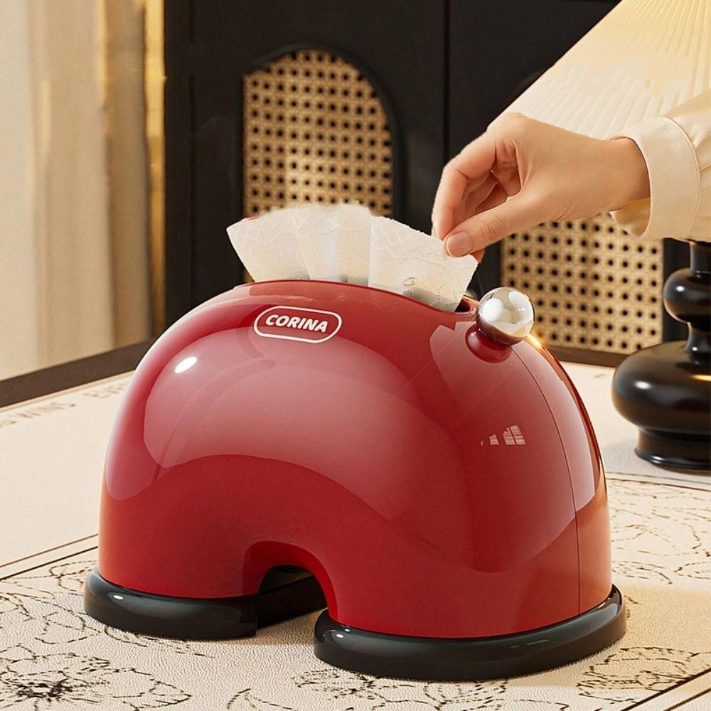 Rounded Corners Napkin Box Built-in Spring Tissue Organizer Paper Storage Holder Kitchen