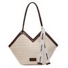 Woven straw bag women's large capacity 2025 new summer portable shoulder bag seaside satchel commuter tote bag