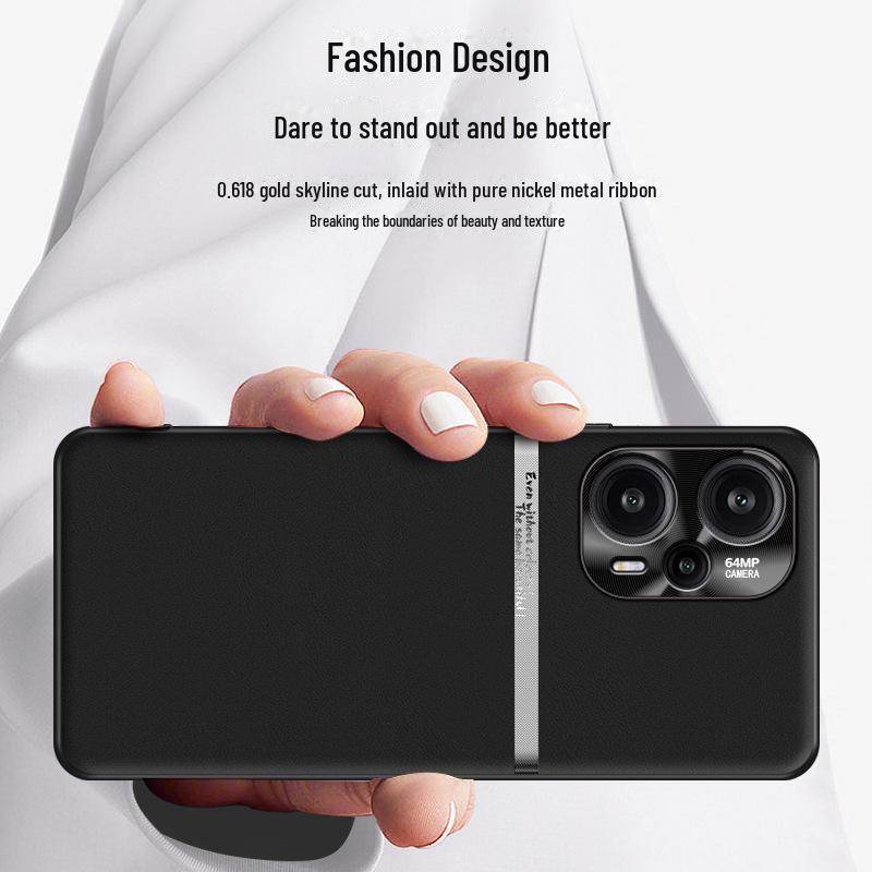 Redmi Note 12 Turbo Leder Anti-Fall Schutzhülle, Einteiliges Design