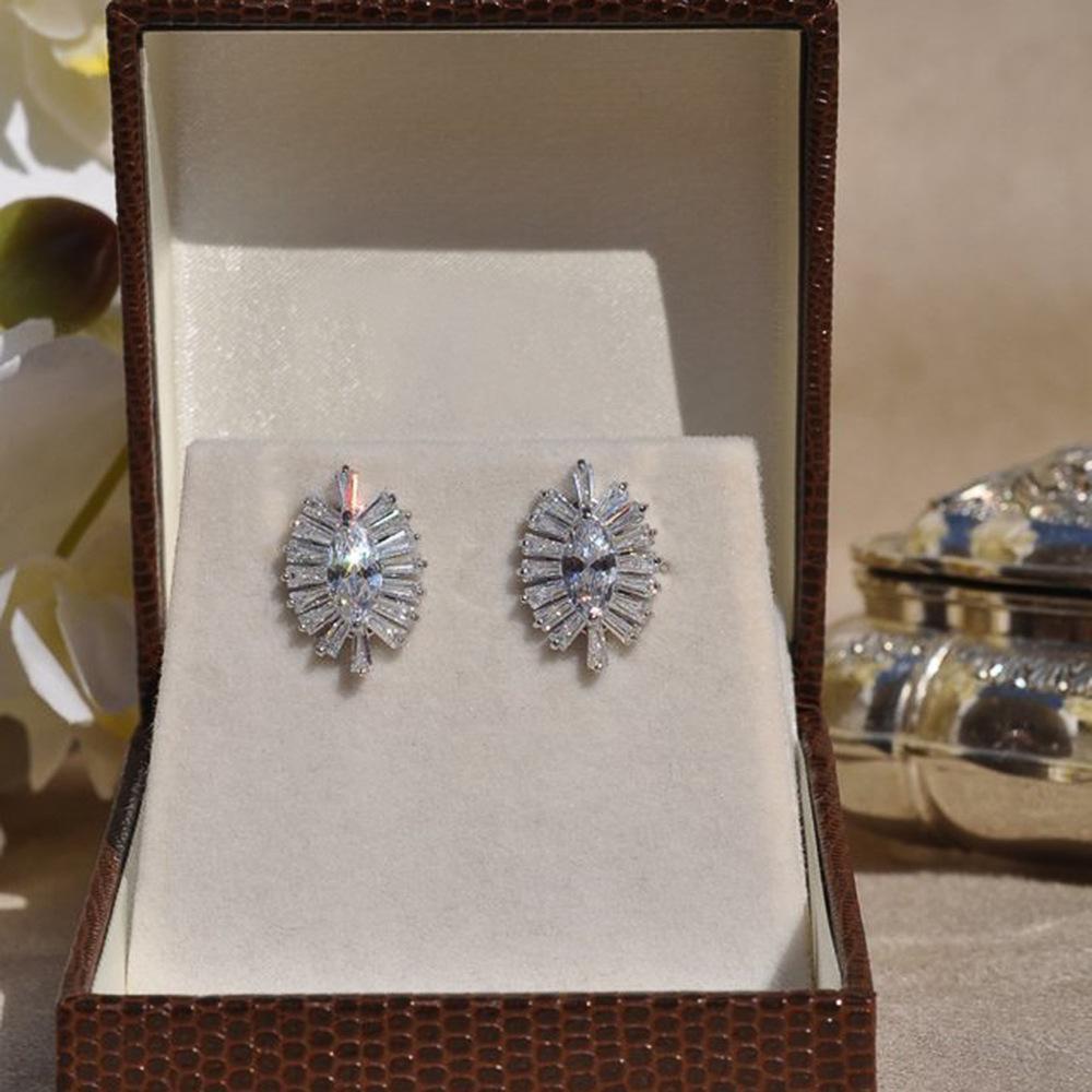 1 Pair, Fashionable, Inlaid with Synthetic Zircon, Creative Horse Eye Stud Earrings