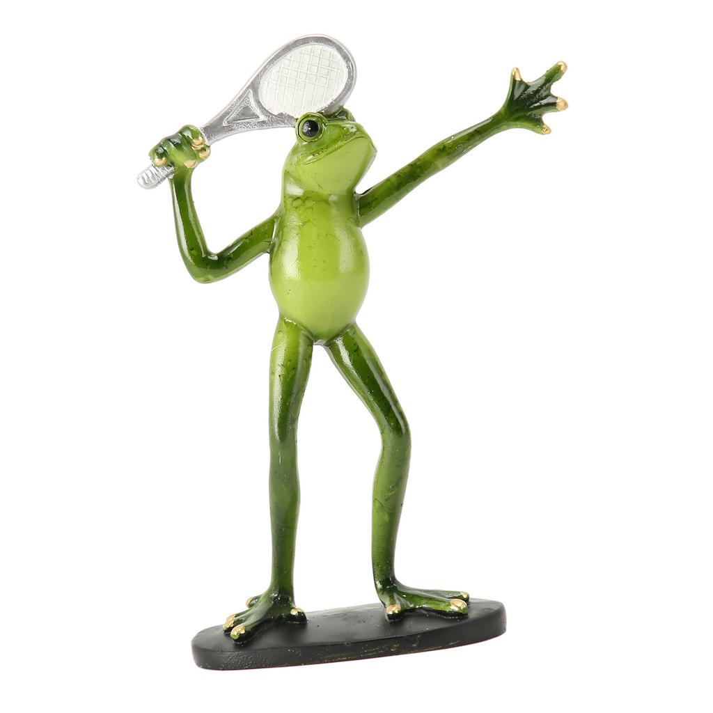 Frog Statue Resin Sports Frog Figurine Decor Sculpture Statue Crafts for Outdoor Garden Patio Lawn Bonsai Porch Play