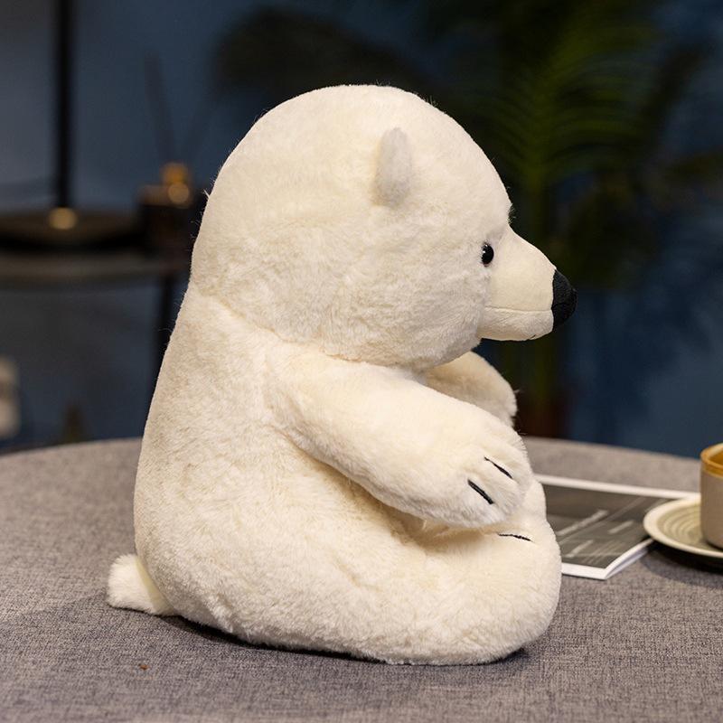 Hug Bear Simulation Sitting Polar Bear Doll Zoo Souvenir Polar Bear Doll Birthday Gift Toy