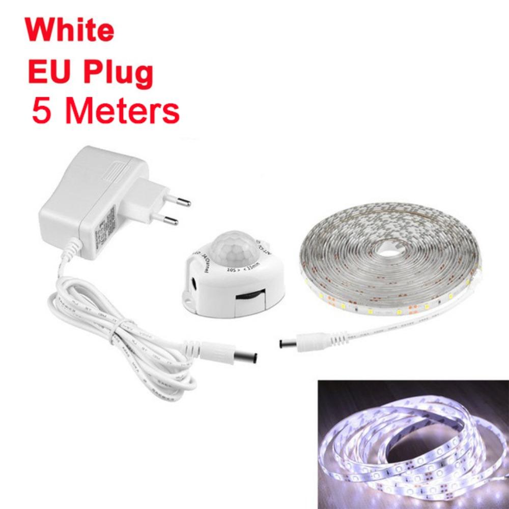 Hand Wave-Activated Motion Sensor LED Strip Waterproof DC12V Under Cabinet Lighting Auto On/Off Cabinet Strip Light Stair