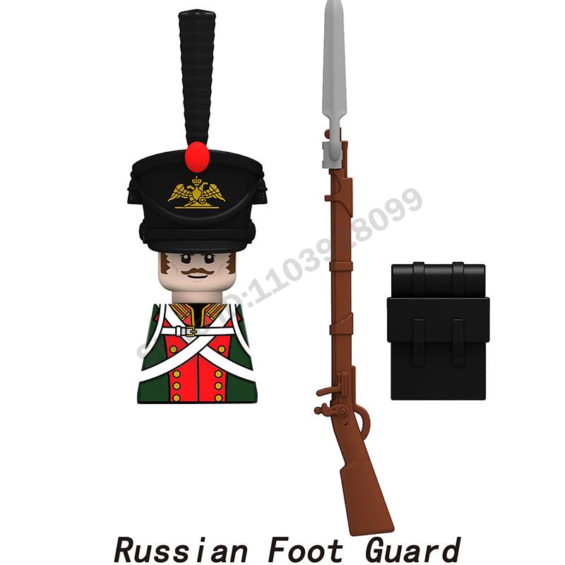 Middle Ages Military Napoleonic Wars Figures Building Block British French Prussia Infantry Knight General Duke Characters Brick