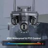 Nieuwe 6K 12MP WiFi IP Camera Buiten Drie lenzen Panoramisch Beeld PTZ IP Cam Bewegingsdetectie Beveiliging CCTV Videobewaking