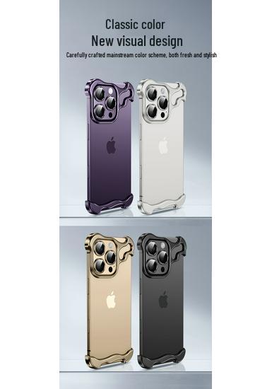 Kompatibel mit iPhone 17 Pro Max: Metall-Eckschutz in unregelmäßiger Form & randloser Linsenschutz für iPhone 14-13.