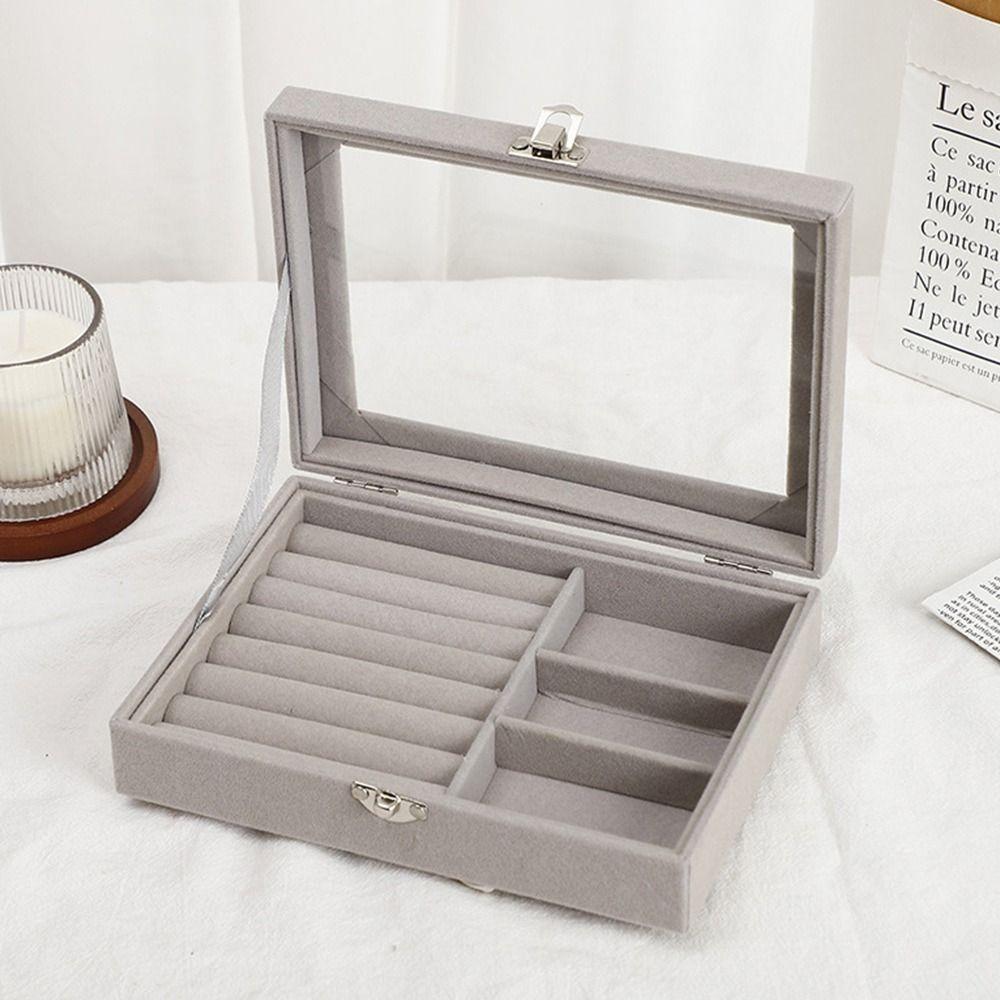 Velvet Necklace Display Tray Stackable Organizer Trays Ring Bracelet Necklace