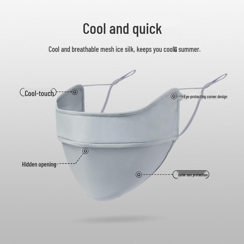 Women's Ice Silk UV Protection Face Mask - Breathable Nylon with Blush Gradient