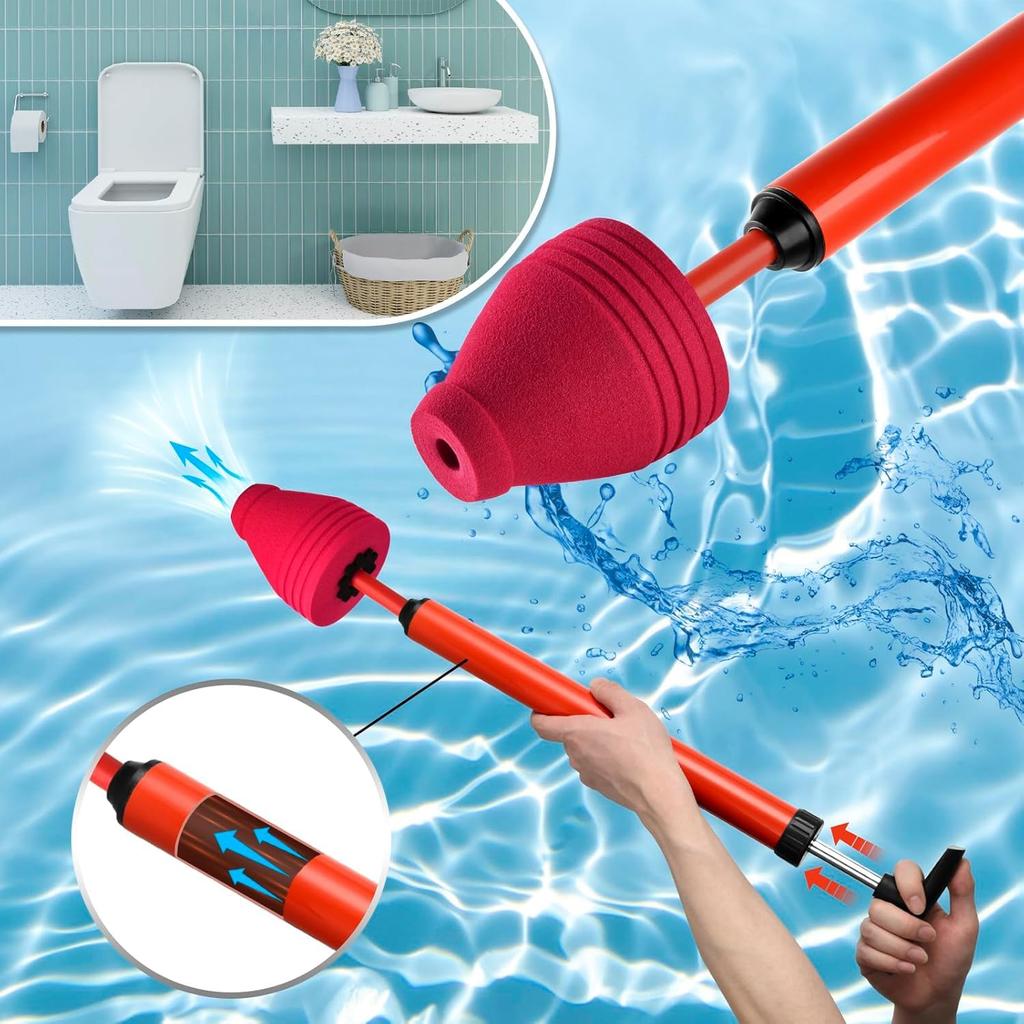 New Toilet Plunger High Pressure Pump Drain Unblocker Suction Cups Anti Clogging Drain Cleaner Pipe Plunger for Bathroom Kitchen