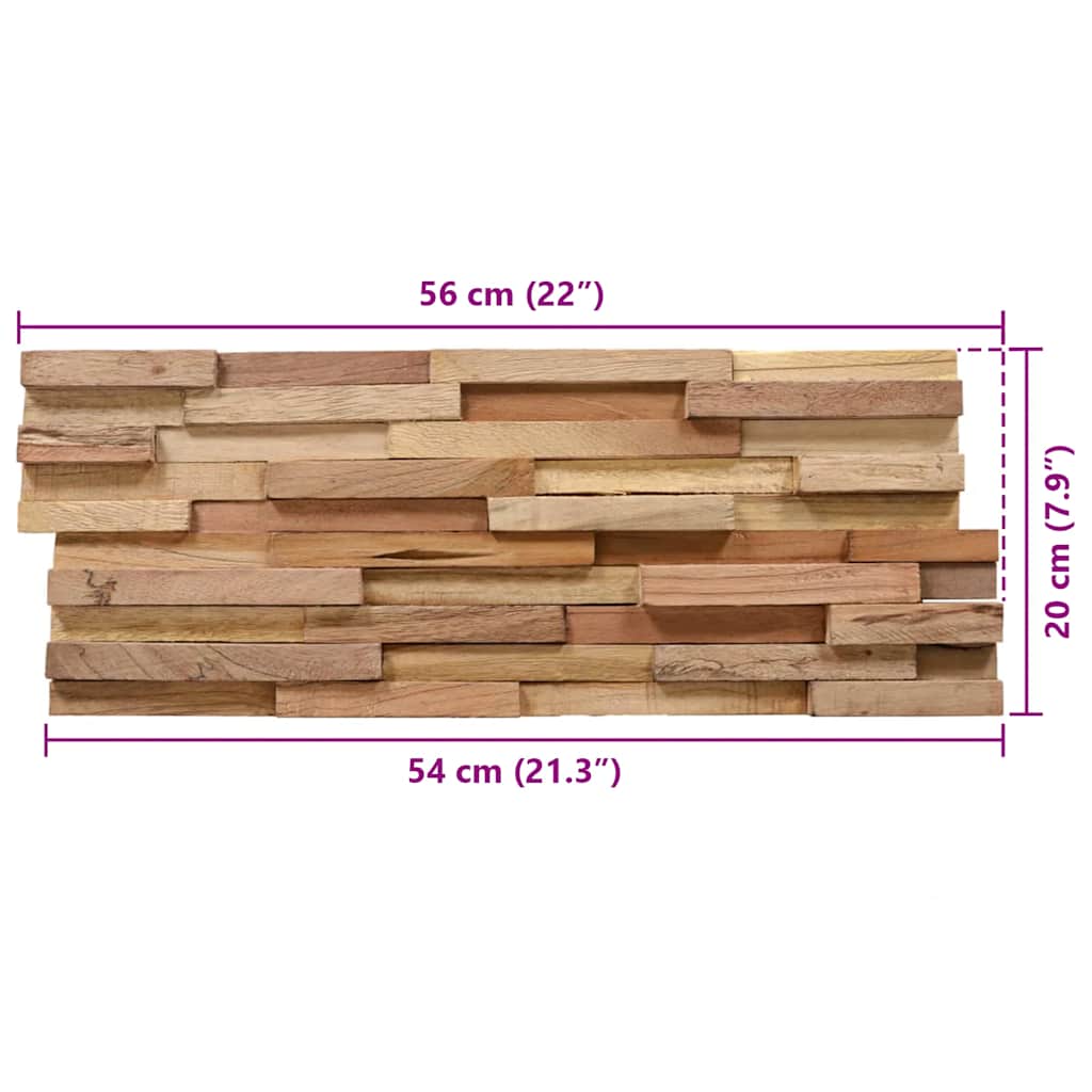 Vidaxl 3D Wall Cladding Panels, 10 Pcs., 1.08 M², Teak Wood