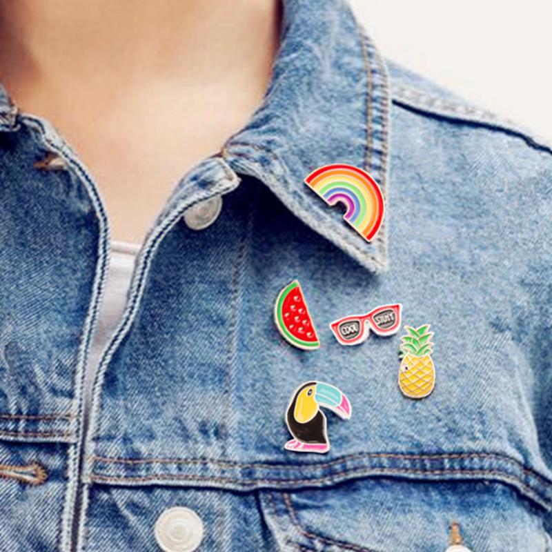 Stylish Woodpecker Watermelon Cartoon Brooch Creative Unique Alloy Breastpin Clothing Bag Hat Accessories
