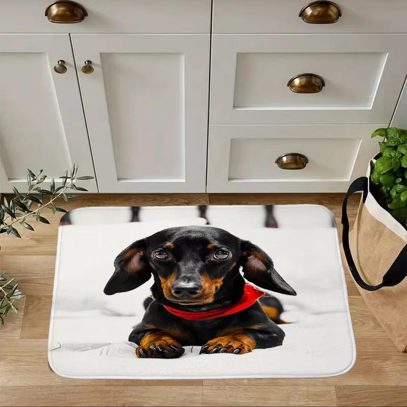 Mini Dachshund Dog Door Mat Decor Animal Pattern Print Rug Living Room Bedroom Entrance Doormat Kitchen Front Non-slip Carpet