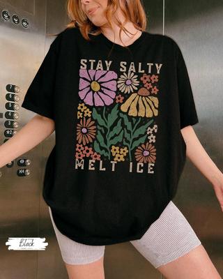 No ICE Stay Salty Shirt | Melt ICE Pro-Immigration Protest Tee