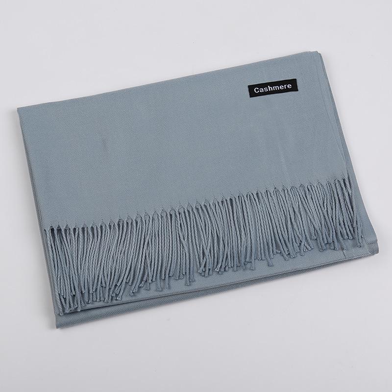 Solid Color Cashmere Scarf Women'S Autumn And Winter Explosion 220G Classic Light Board Monochrome Tassel Versatile Warm Shawl Gift