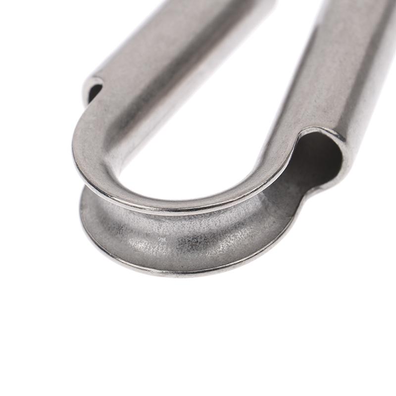 304 Stainless Steel M2 to M8 Silver Cable Wire Rope Clamp Thimbles Rigging Hardware Chicken Heart Ring Fixing Workpiece
