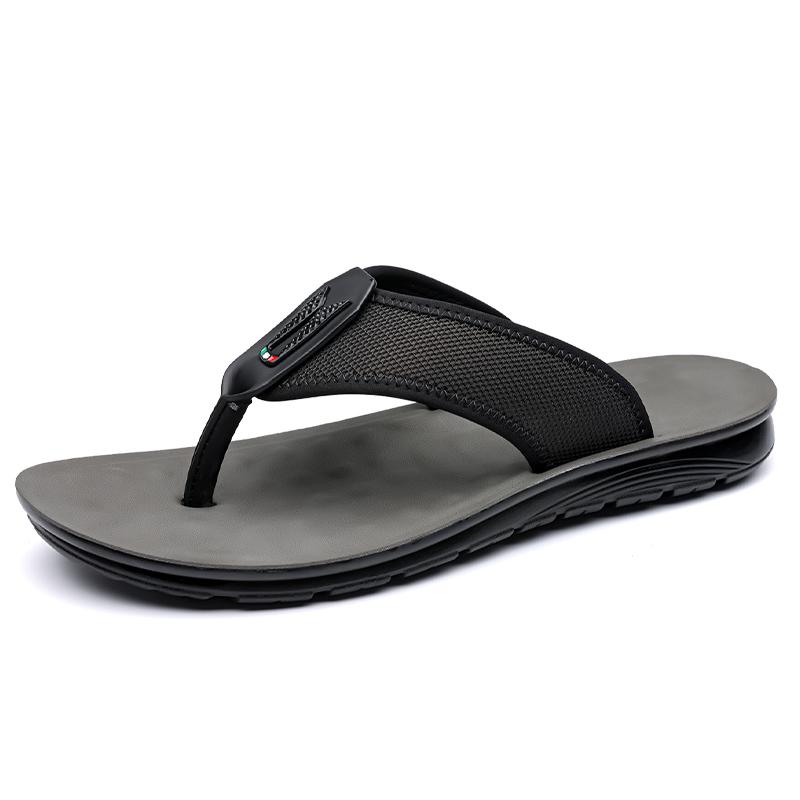 Fashion New Men's Breathable Mesh Flip Flops Soft Sole Comfortable Beach Sandals Lightweight Quick-Dry Slippers for Summer Outdoor Flats