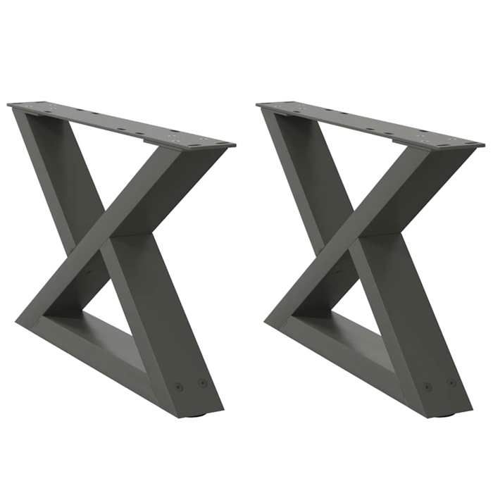 VidaXL Coffee Table Legs 2 Pieces Anthracite 60 X (30-31,3) Cm Steel 4012690