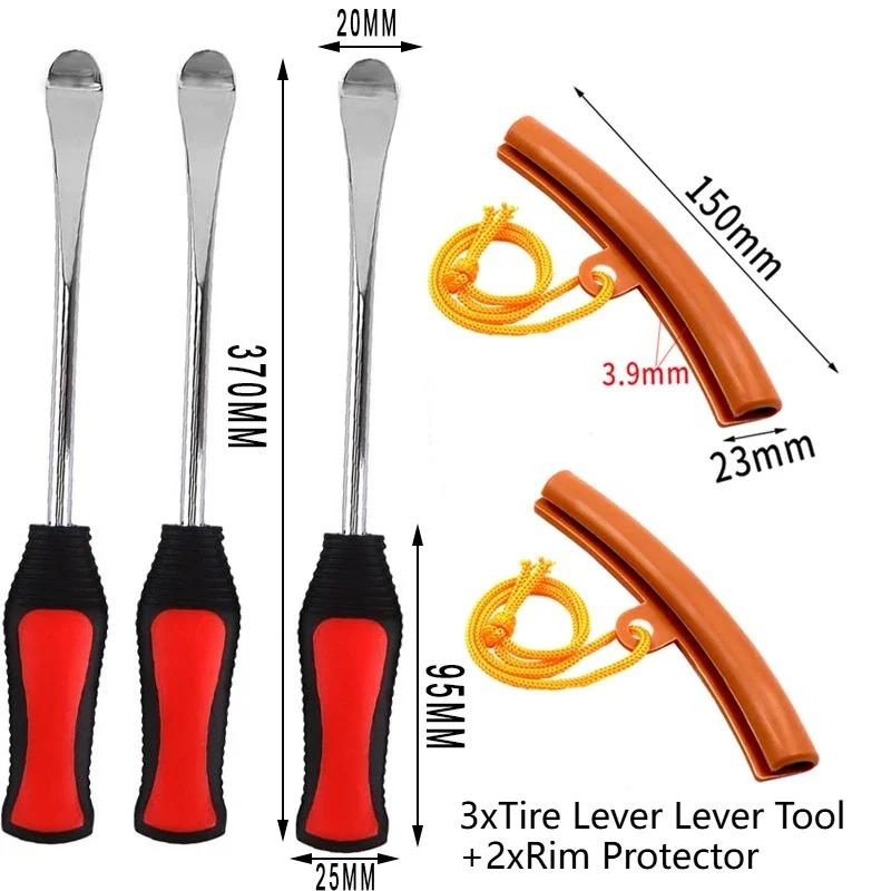 

Heavy Duty Tire Changing Tool Kit Motorcycle Car Bike Tire Spoon Lever Iron Bar with Rim Protector Replacement Tools